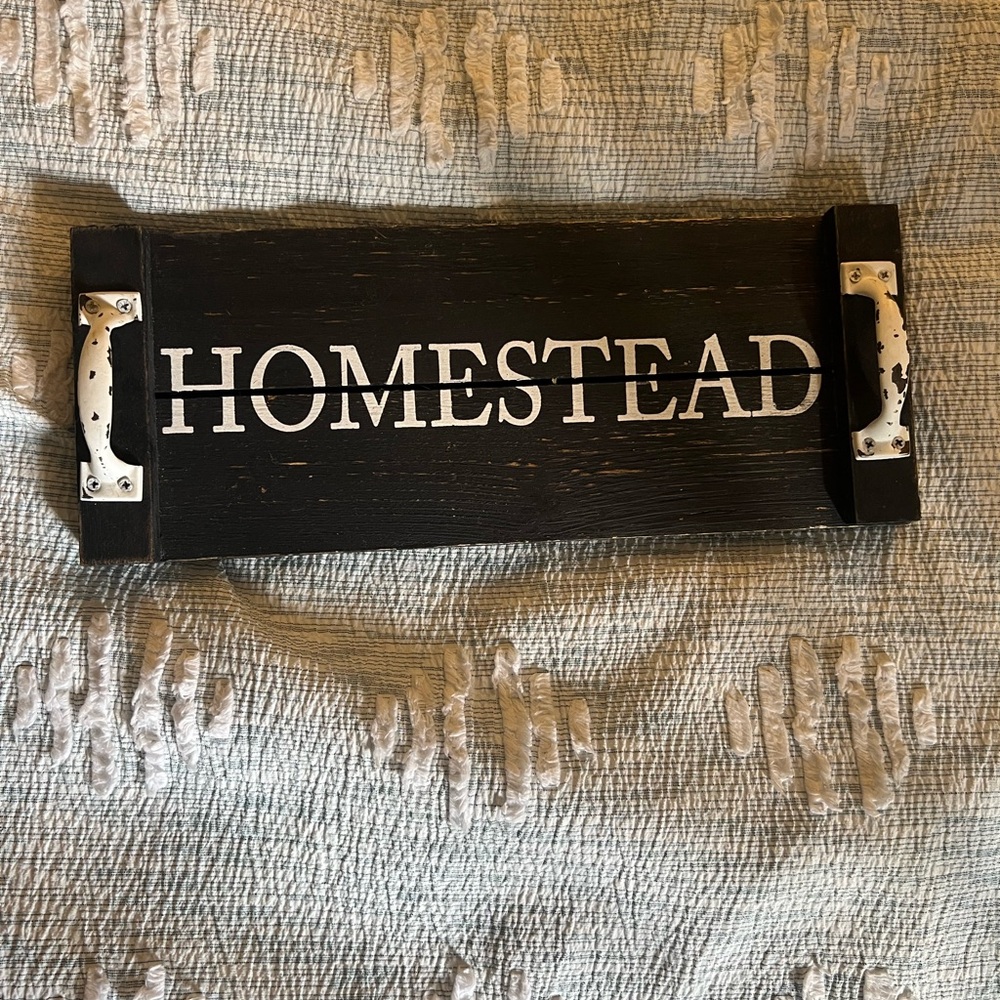 HOMESTEAD Black Wooden Wall Sign